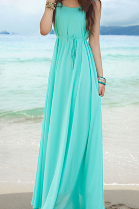 Charming Sexy Beach Prom Dresses, Simple Long Party Dress, Evening Dress