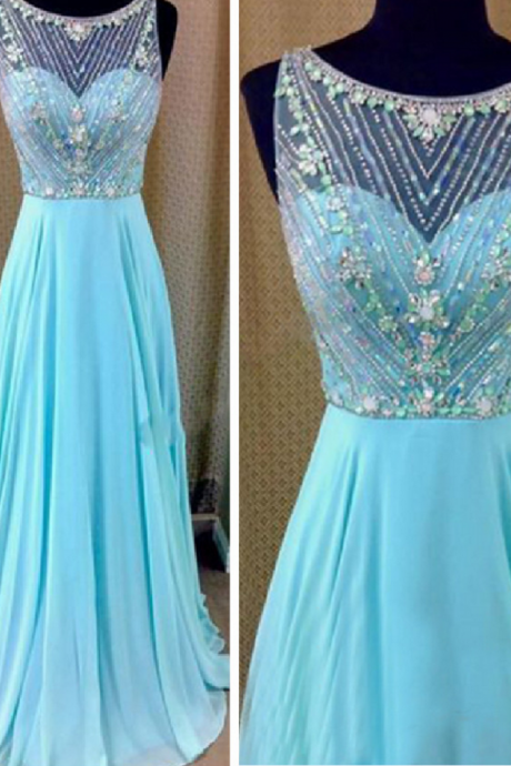 blue prom dress, beaded prom dresses, long prom dress, evening dress online, prom dress, see through prom dress