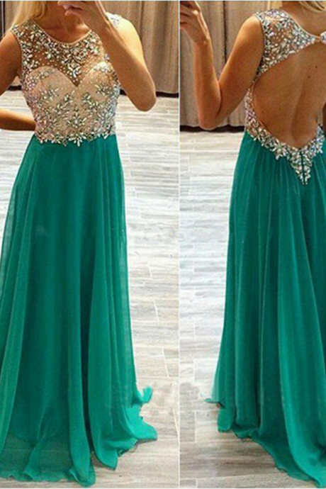 Beading Prom Dress,prom Gowns,2016 Prom Dress,long Prom Dress,sexy Backless Prom Dress,formal Prom Dress