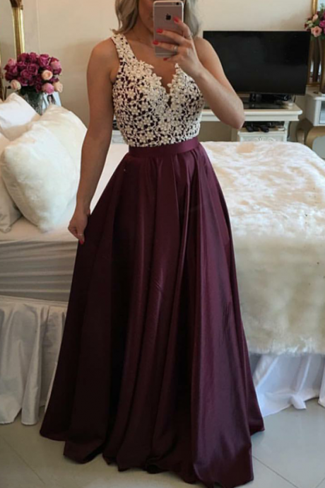 Maroon Long Prom Dress, Sweetheart A-line Lace Prom Dress,formal Dress,evening Dress, Ball Gown, Party Dress, Custom Made Prom Dresses,formal