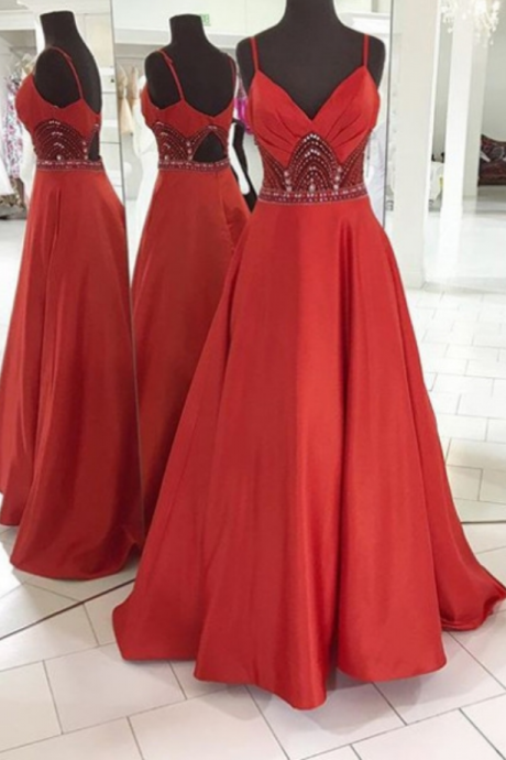 red ruffle evening gown