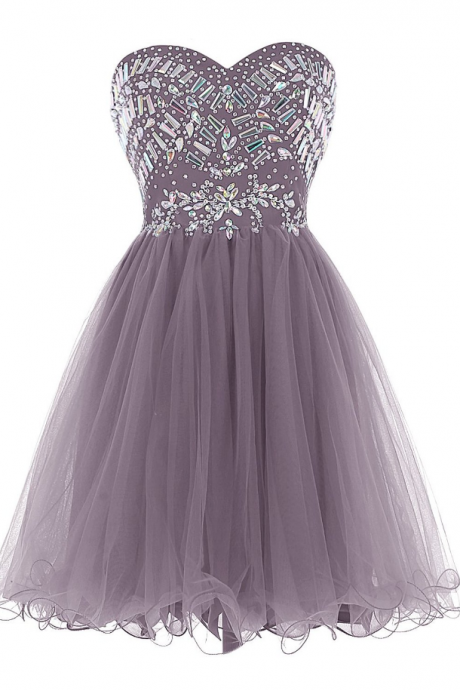 Strapless Sweetheart Beaded Short Homecoming Dress, Prom Dress, Party Dress
