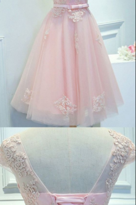 Pink Homecoming Prom Dress Cute Short Homecoming Dresses With A-line/princess Lace Up Bandage Dresses
