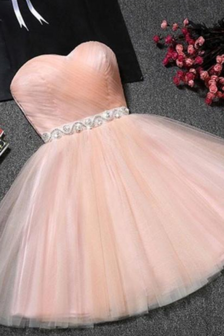 Cute Pink Short Prom Dress, Pink Homecoming Dress