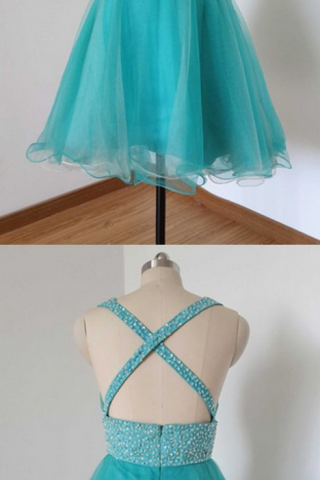 Lake Blue Homecoming Dress,sparkling Homecoming Dress,modest Homecoming Dress, Homecoming Dress