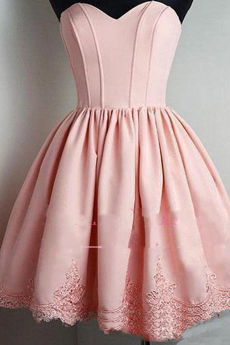 Short,homecoming Dresses Sweetheart,bridesmaid Dresses Satin,homecoming Dresses Embroidered,graduation Dresses Pink