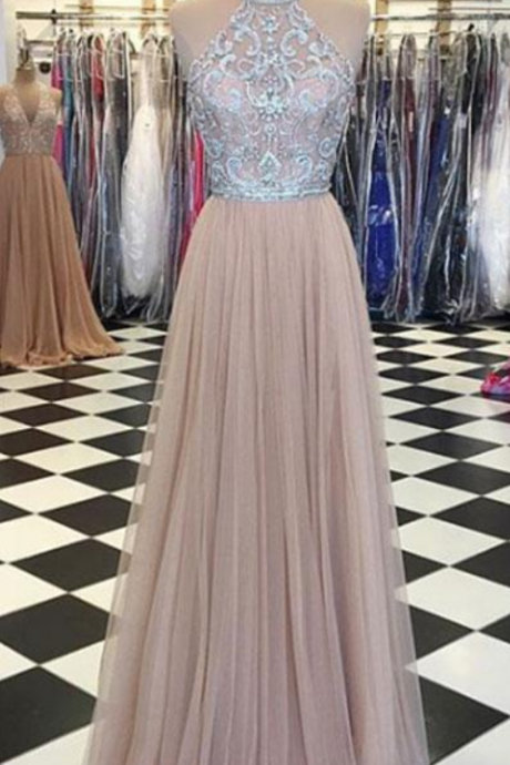 Charming Prom Dress, A Line Tulle Prom Dresses, Long Evening Dress,