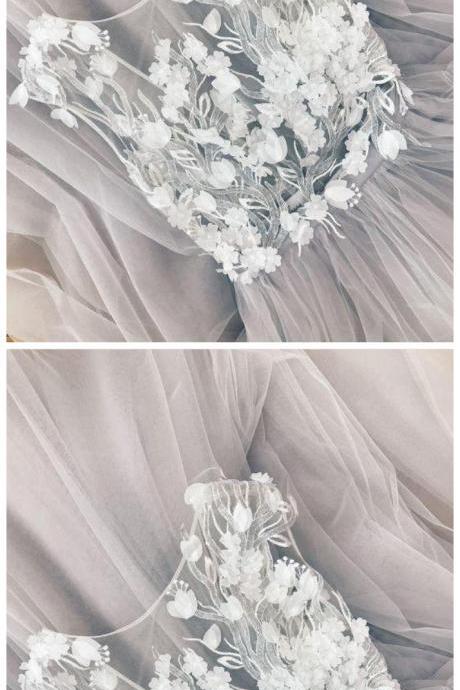 Beautiful Lace Tulle Long Prom Dress