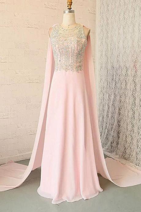  Fantastic Tulle & Chiffon Jewel Neckline A-line Prom Dresses With Beadings 