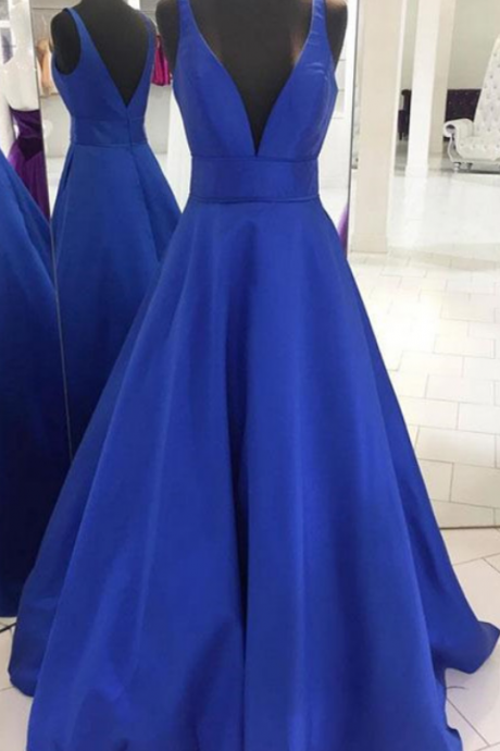 Royal Blue Prom Dress, Long Prom Dress, Princess Prom Dress