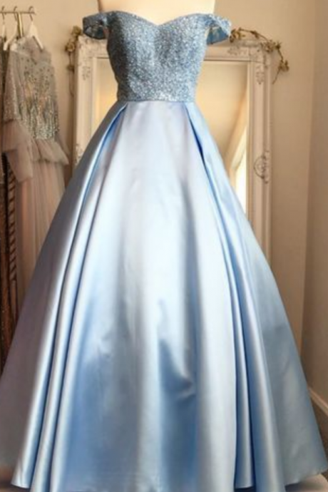 Charming Prom Dress,off The Shoulder Prom Dress,a-line Prom Dress,long Prom Dress,evening Dress