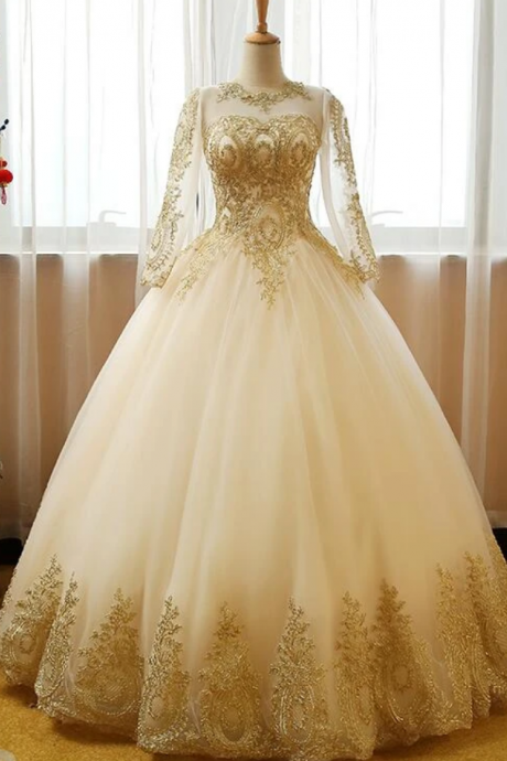 Beautiful Light Long Sleeves Party Gown, Sweet 16 Dress