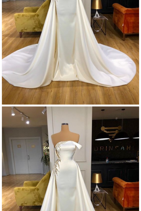 Ivory One Off Shoulder Evening Gown