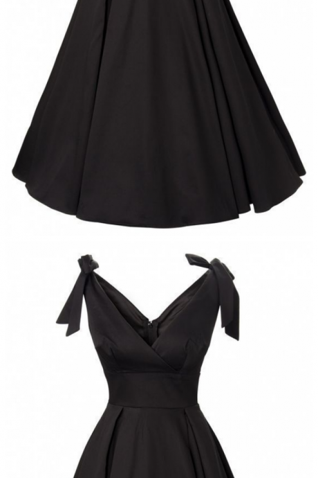 Black Short Homecoming Dress , V Neck Homecoming Dress