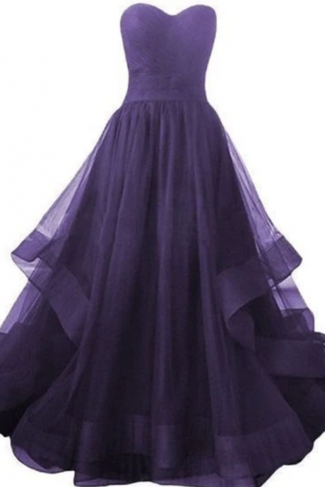 Elegant Tulle Long Prom Dresses Ball Gown, Formal Evening Gown