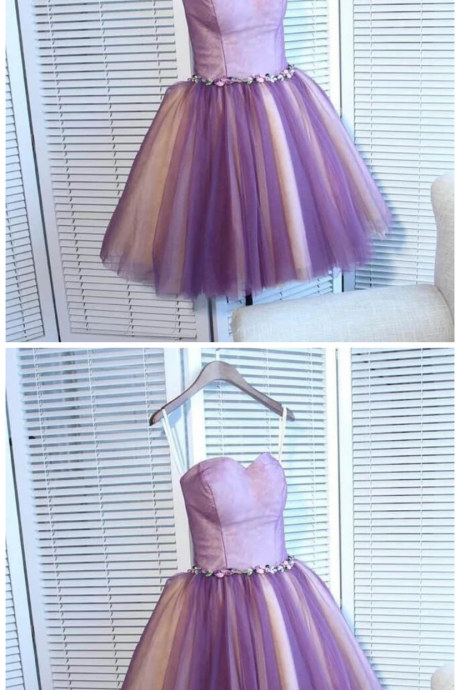 Sweetheart Tulle Pretty Homecoming Dresses, Short Prom Dress