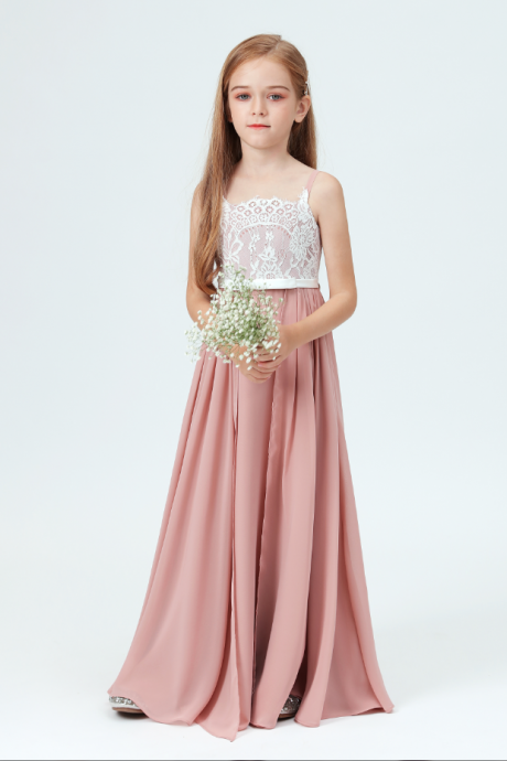 Flower girl dresses, Lace Little Bridesmaid Dresses For Wedding First Communion Dresses Party Prom Princess Gown Pageant Dresses Elegant for Girls