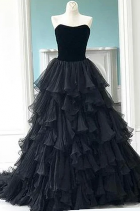 Princess Tulle Sweetheart Neck Long Multi-layer Evening Dress, Prom Gown