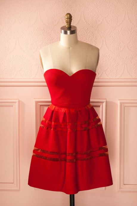 Red Prom Dress,sweetheart Prom Dress,fashion Homecoming Dress,sexy Party Dress, Style Evening Dress