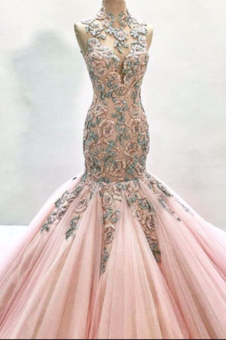 Prom Dress ,sexy Prom Dress, Mermaid Prom Dress, Evening Dresses,sexy Prom Dress, Modest Prom Dress, Blush Pink Prom Dresses