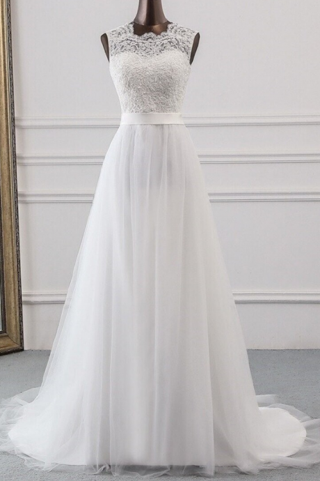  Prom Dresses Elegant Long Bridal Gown, Boho Wedding Dress, Ivory Wedding Dress