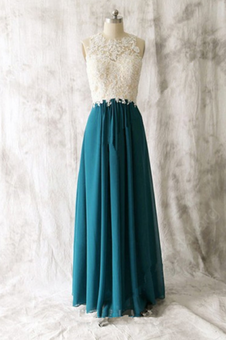 Charming Lace And Chiffon Party Gowns, Simple Bridesmaid Dresses, Prom Dress