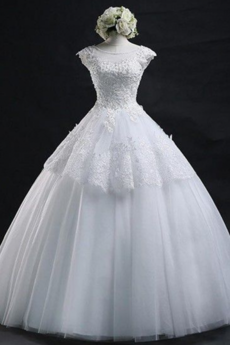 Lace-up Lace Tulle Prom Dress Ball Gown With Appliques