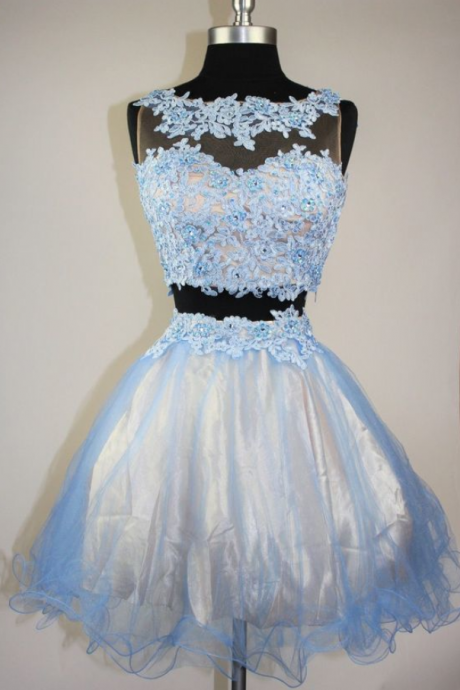 Charming Prom Dress,2 Pieces Homecoming Dress,tulle Graduation Dress