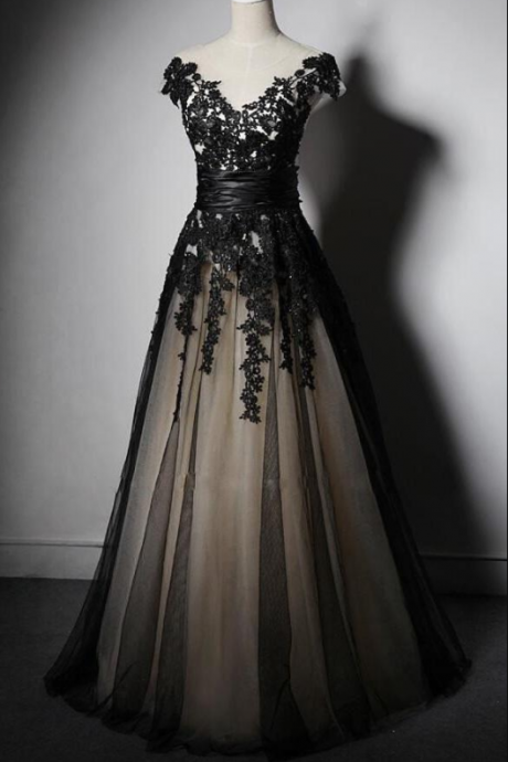 Black Prom Dress,modest Prom Dress,country Prom Dress, Long Prom Dress