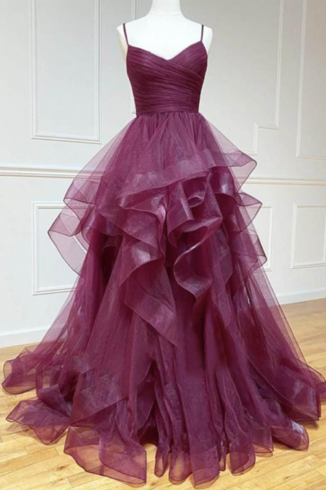 Prom Dresses Stylish Tulle Long A Line Prom Gown Formal Dress
