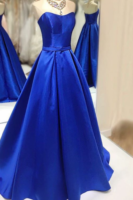 Custom Made Royal Blue Prom Dress,sexy Sweetheart Prom Dresses,floor Length Prom Dress,backless Prom Dress