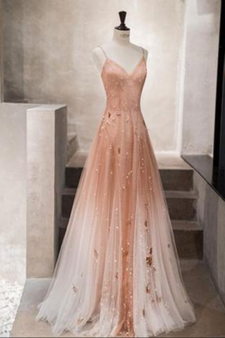 Unique,charming Prom Dress,spaghetti Strap Tulle Dress,light Party Dress,manual Nail Bead,custom Made