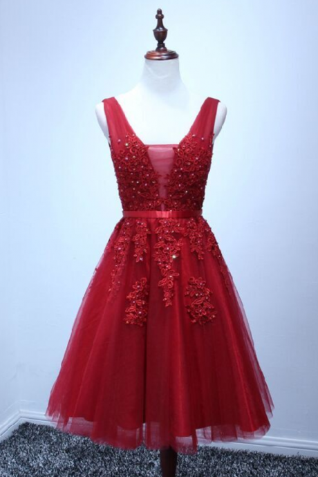 Homecoming Dress Short red Homecoming Dress Short Applique Prom Dress Cheap Prom Dress LACE Party Prom Dress