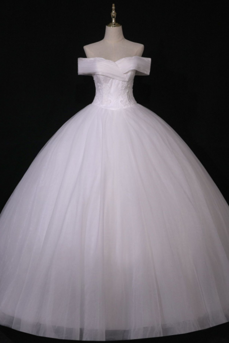 Light Wedding Dress, Evening Dress, Long Dress, Shoulder Length Dress, Evening Dress