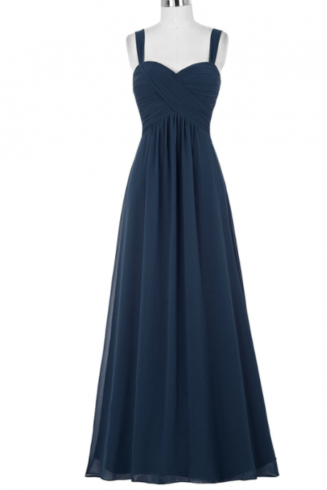 Navy Bridesmaid Dresses Long Robe Longue A Line Chiffon Wedding Guest Dress Formal Maid Of Honor Gowns