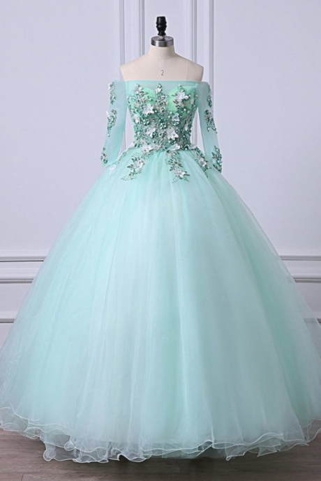 Fabulous Charming Mint Green Tulle Prom Dress,