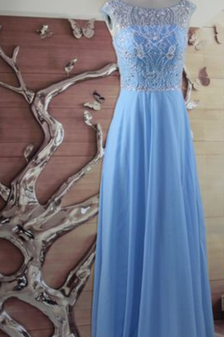 Charming Prom Dress,Chiffon Prom Dress,Long Prom Dresses,Blue Prom Dress,Evening Formal Dress,Women Dress