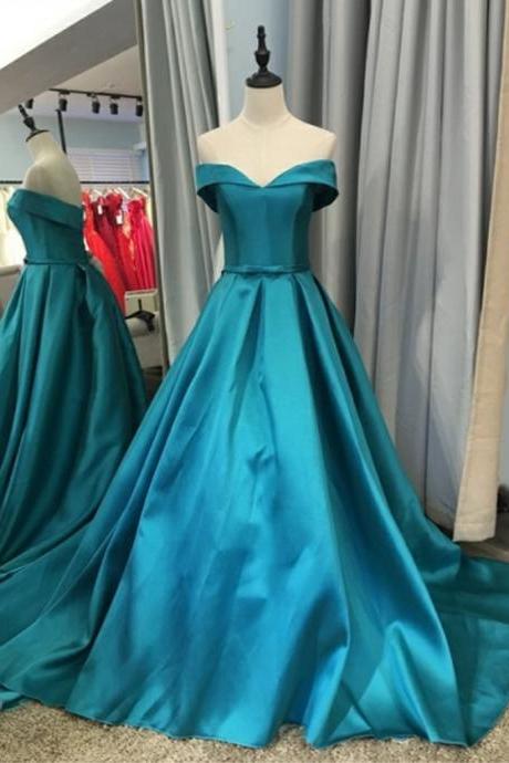 Off Shoulder Long Evening Dress, Prom Dress With Sleeve