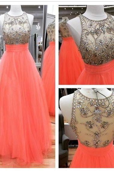 Charming Prom Dress,satin Prom Dress,beading Prom Dress,o-neck Prom Dress,mermaid Evening Dress