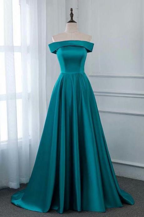 Blue Evening Dress Pageant Dresses Boat Neck Fashion Simple Evening Gown Competition Gown Zipper Back