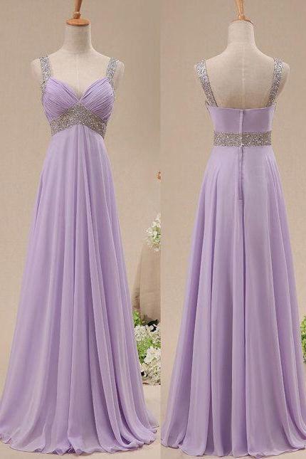 Lilac Prom Dresses,Sparkly Prom Dress,Sparkle Prom Gown,Bling Prom Dresses,Straps Evening Gowns,2016 Evening Gown,Beaded Formal Dress For Teen