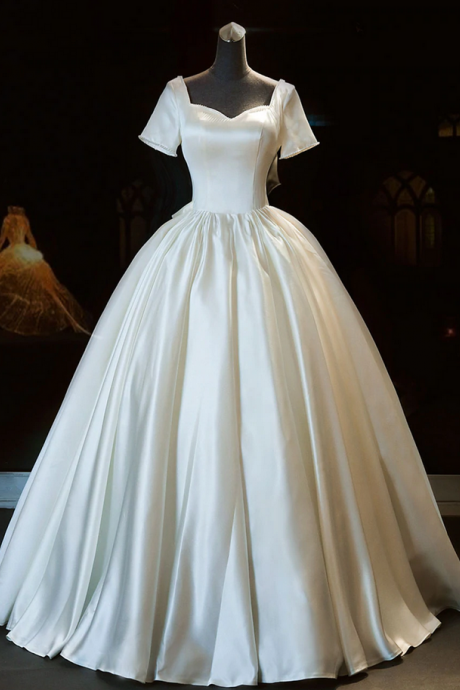 wedding dresses sweetheart satin long bridal dress wedding dress
