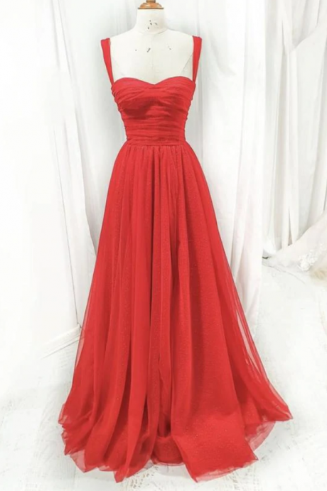 prom dresses,tulle long A line prom dress evening dress