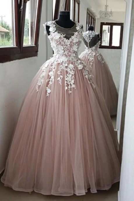 prom dresses,lace long ball gown dress evening dress