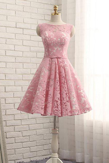 Lace Homecoming Dress, Bateau Prom Dresses,lace-up Prom Gown,short Prom Dress,a Line Prom Dresses