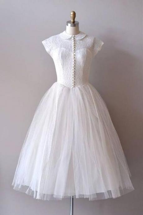 Vintage White Homecoming Dress,sweetheart Homecoming Dresses, Tulle Homecoming Dresses
