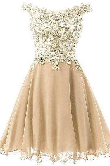 Straps Lace Homecoming Dress, Bodice Short Prom Gown , Tulle Party Dress