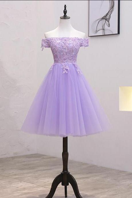 Cute Short Tulle Homecoming Dress With Lace, Women Short Party Dress