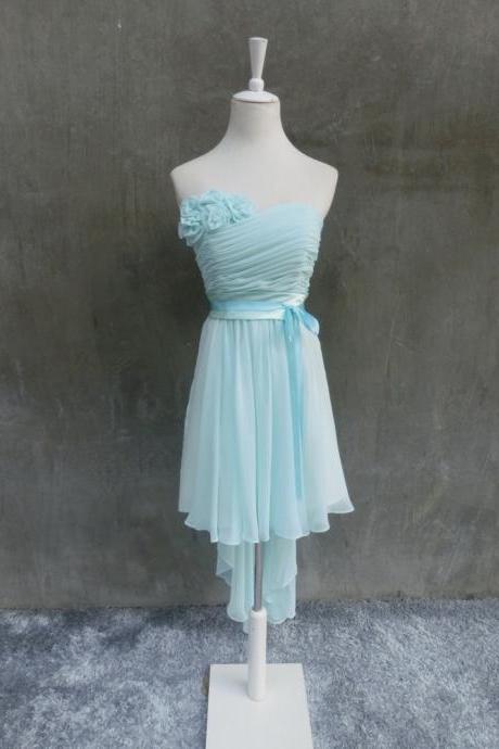 Cute Simple Blue High Low Prom Dresses, High Low Formal Dresses, Homecoming Dresses, Sweet Dresses