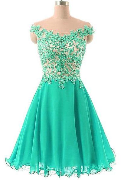 Green Off Shoulder Short Prom Dresses, Lovely Party Dress, Homecoming Dress